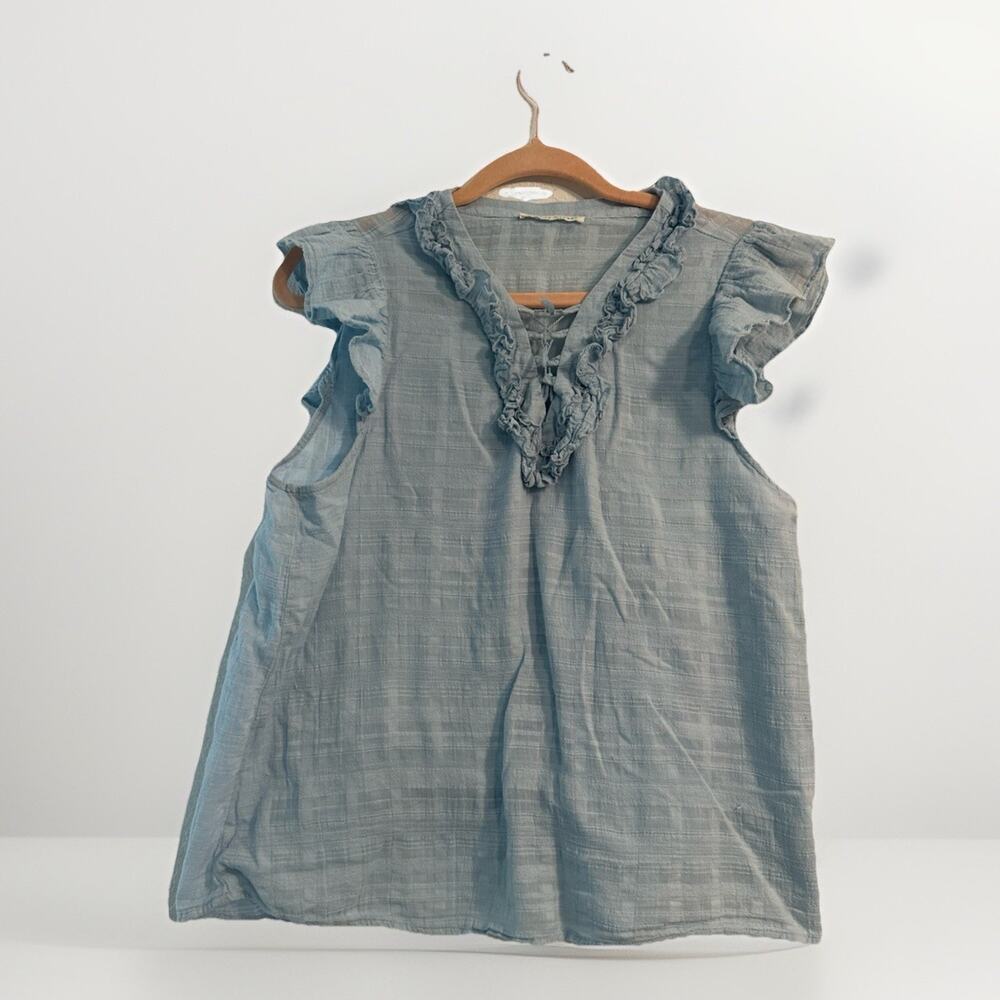 Farmers Market Women’s Small Blue Blouse Short Sleeve Cottagecore